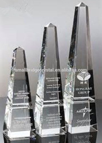 Three sizes clear crystal obelisk