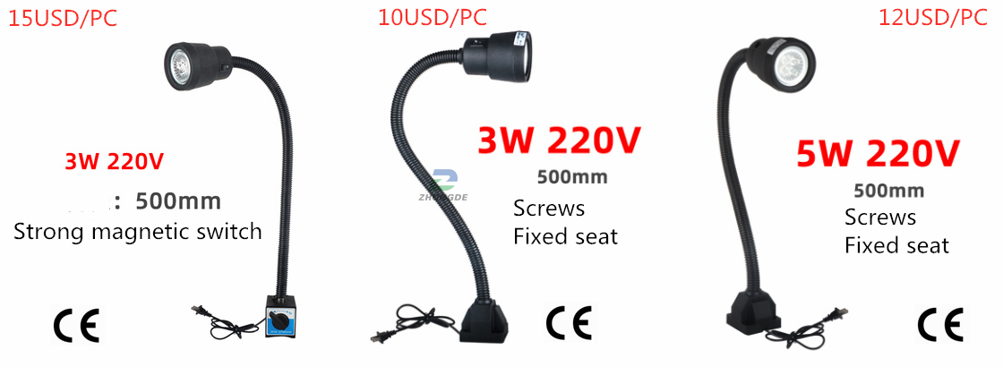 LED machine tool long arm hose lighting 3W5W7W mechanical lighting LED machine working light lathe lamp