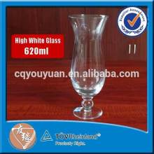 High quality hurrican style 620ml big drinking clear glass cups
