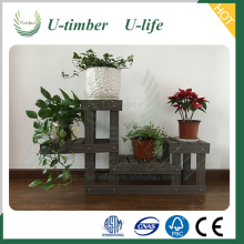 WPC new material outdoor wooden flower shelf