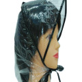 Bonnet de pluie PE transparent imperméable en plastique bon marché promotionnel