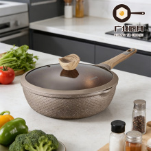 Nonstick Maifan Stone Wok with Scale Pattern Design