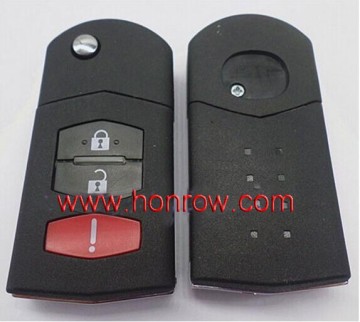 Honrow mazda 3-button remote key shell mazda 6 key mazda 6 transponder key