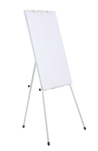 Non-glare adjustable height tripod glass flipchart easel