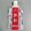 Transparent plastic used to pack liquid upright spout-bags