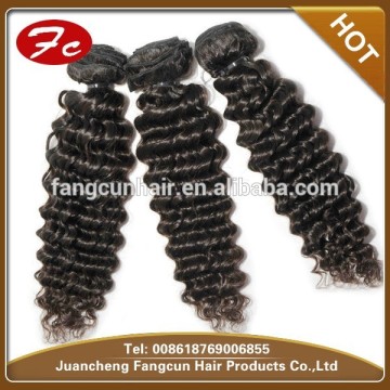 Deep wavy 100% virgin hair wefts virgin Brazilian human hair weaving