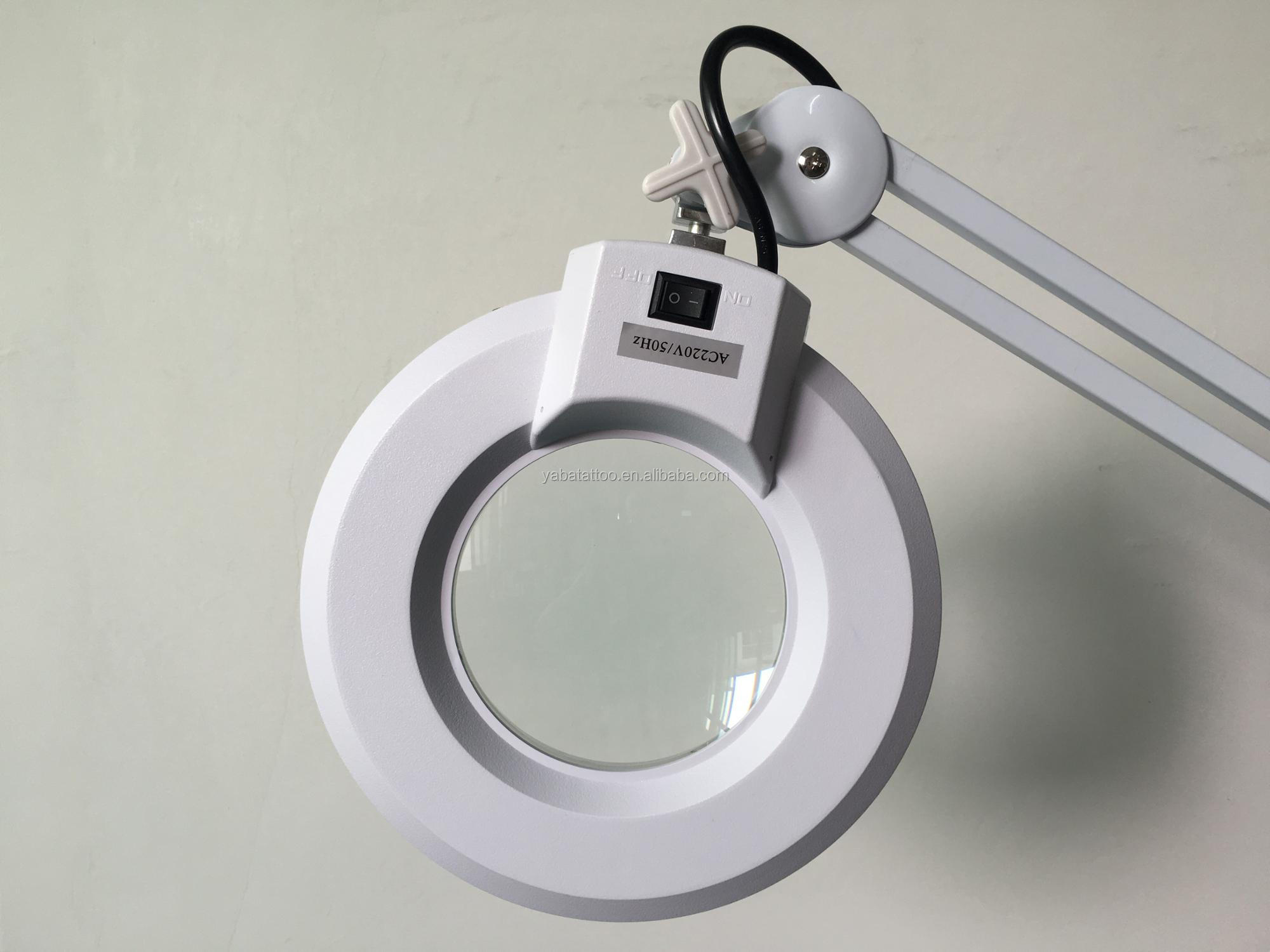 Factory Led Magnifying Lamp 5 Times Magnification Movable Pulley Base Beauty Lamp For Facial Care Tattoo Or Reading