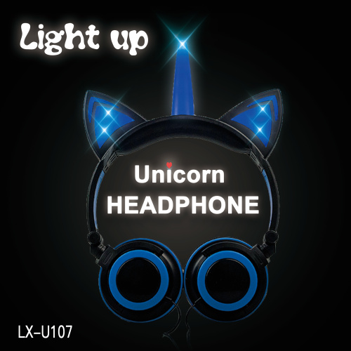 Girls Twinkle Unicorn Cat Ears LED 라이트 헤드폰