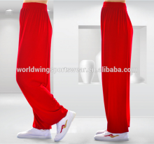 Ladies plain red with inner mobile pocket Taiji pants