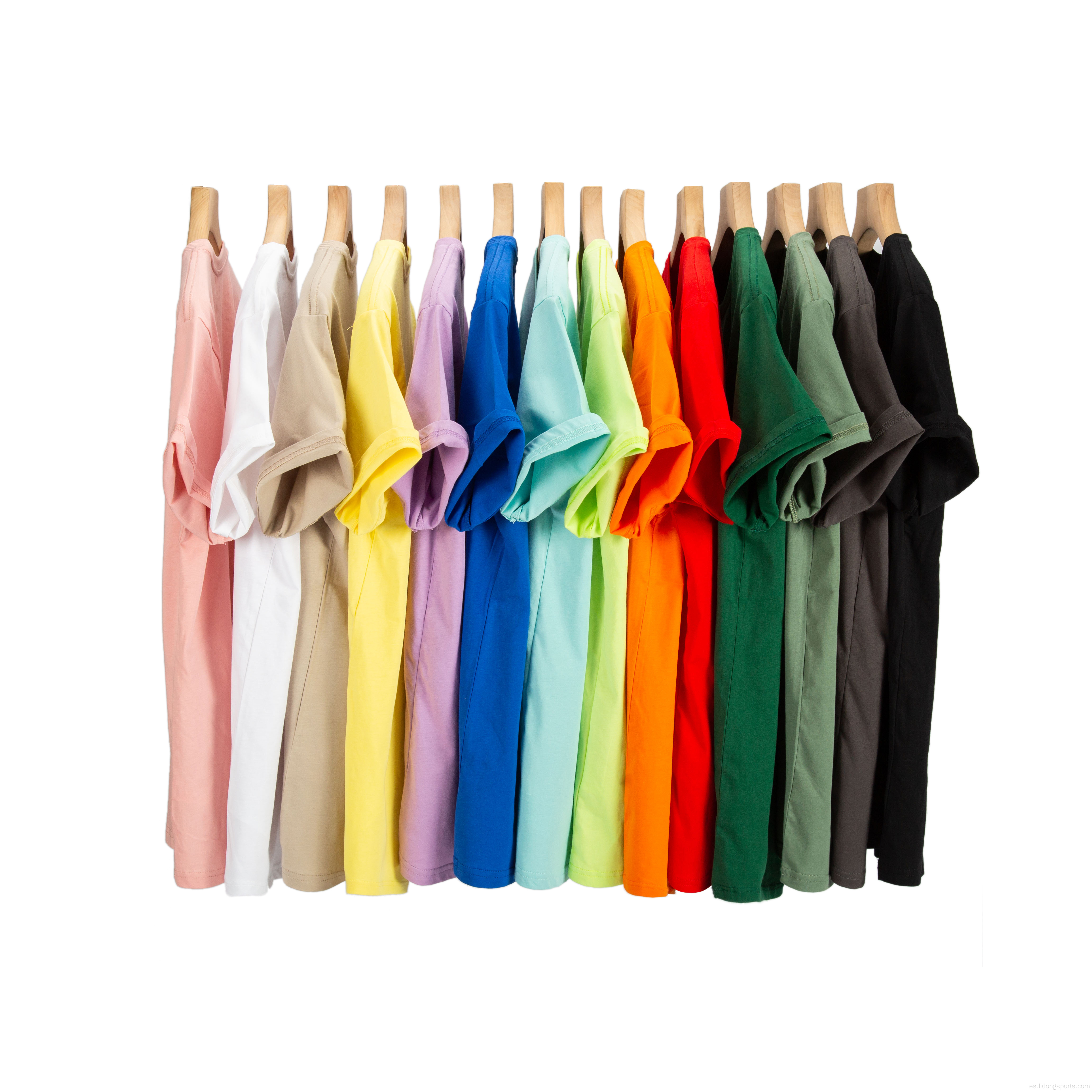 Unisex Plain 100% Camisetas de cuello de cuello de mujer para hombres de algodón de algodón