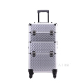 2in1 set makeup case dengan 360 derajat rolling wheel cosmetic train case