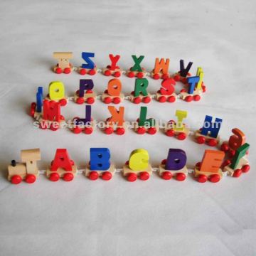 wooden letter trains