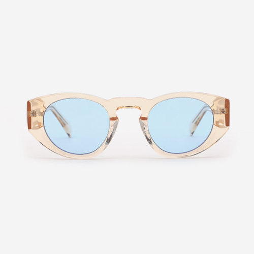 Oval-frame Acetate Unisex Sunglasses