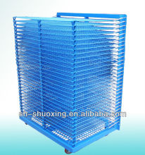 Adjustable screen printing storage rack