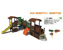 Timber Wooden Train Playground Entertainment Playground Equipment
