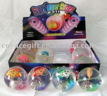Flashing bouncing ball with 3D fish