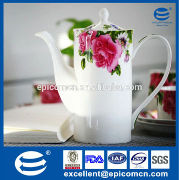 roses decal fine porcelain tea set for 6 people