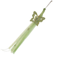 Hanging Silk Ribbon Decoration with Two Wooden Butterflies