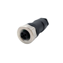 Código T Power reto 4pin M12 Conector feminino