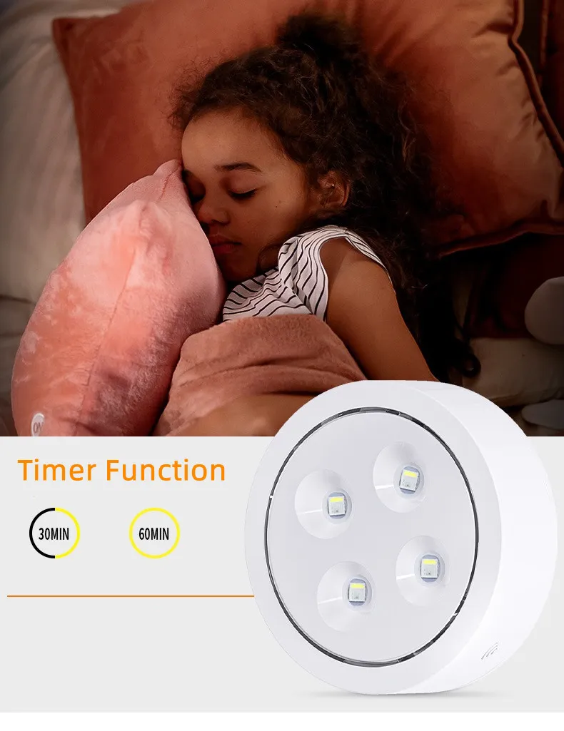 Dimmable Wireless RGB Puck Light for Stylish Home Decor