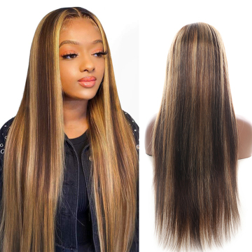 Wholesale Unprocessed Cuticle Aligned Human Hair Lace Front Wigs HD Colorful Human Hair Wigs Silky Straight Preplucked Front Lac