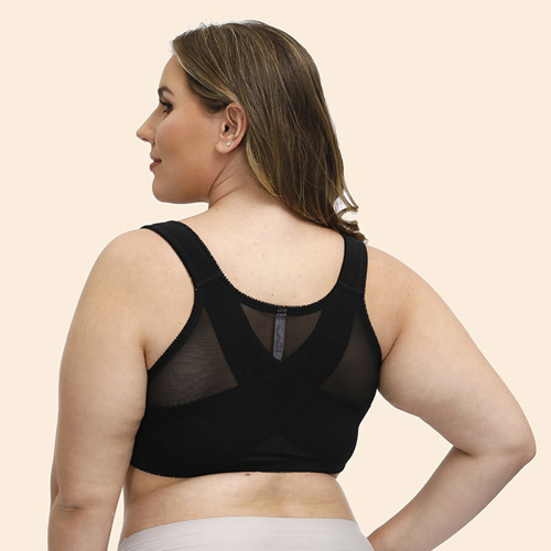 soutien-gorge sexy à fermeture sur le devant et broderie taille plus