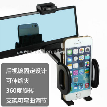 Car Rearview Mirror Mount Holder Charger for iPhone GPS Smartphone
