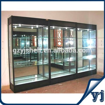 Tempered glass wall display/glass display shelf/corner curio cabinet