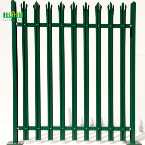 Galvanized steel palisade fence