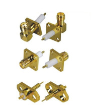 SMA RF Connector Straight Plug 2 Holes flange