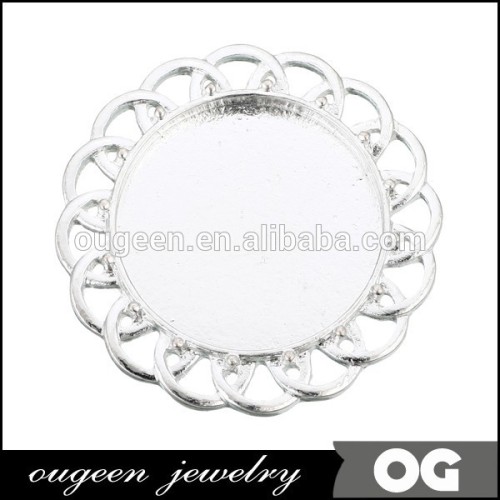 25mm fashion top sale stering silver jewelry accessories factory price cameo cabochon base settings