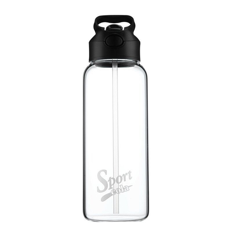 Private Label Borosilicate Glass Sport Bottle with Straw