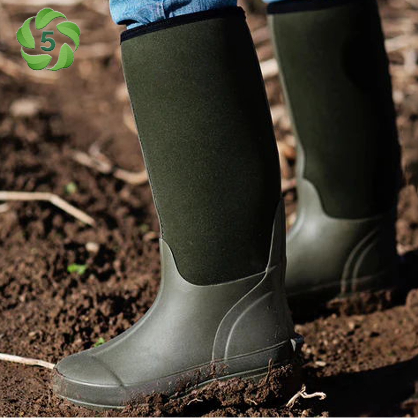 14 Inch Oliver Green Neoprene Rubber Boots