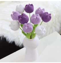 Hand Woven Tulip Bouquets with Crochet Flowers - Home Décor Gifts for Friends and Family