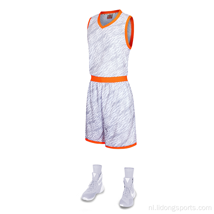 Nieuwste ontwerpkleur gele basketbal uniform set