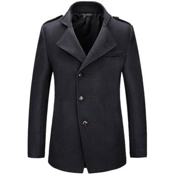 Men's cashmere coat, woolen cloth, made of 70% wool