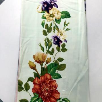 Flower Border Design Rayon Semi-Digital Print For Dress