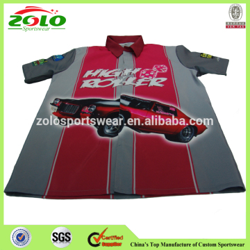 Hidden Snap Sublimation Team Custom Racing Apparel, Pit Crew Shirt