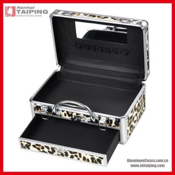 Mini cooleye leopard make up case with light mirror