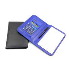 PVC Notebook Calculator with Leather Case and Pen