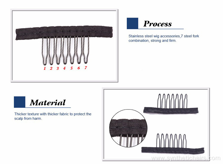 7 Teeth Stainless Steel Wig Combs For Wig