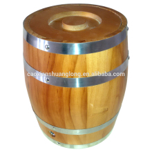 Handmade oak wooden wine barrel and wooden wine cask, beer wooden barrel