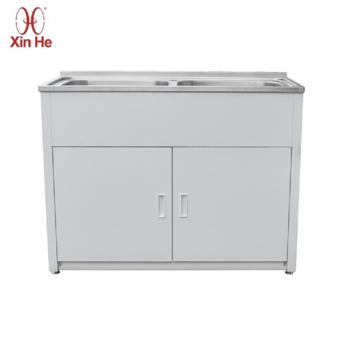 Kamar mandi stainless steel double basin laundry cabinet