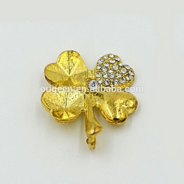 lucky clover plating alloy with stone acrylic frame pendant