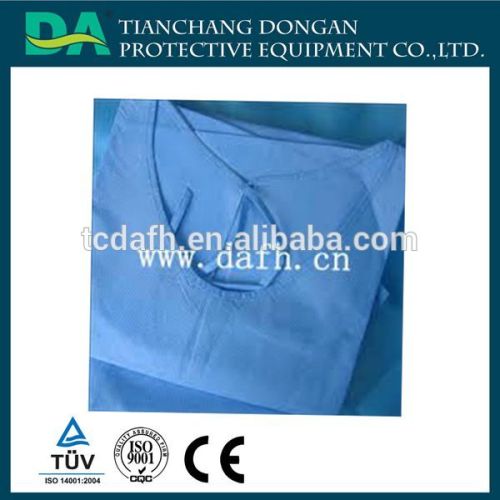 SMS Non Woven Blue Gown Disposable Hospital Gowns