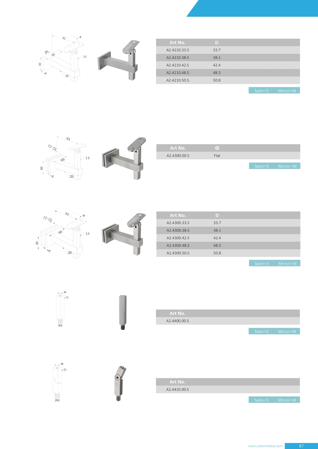 Factory Square Stainless Steel Staircase Glass Balustrade Handrail Fittings