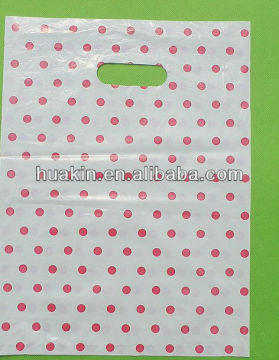 gift bags /recycled poly/ plastic die cut handle shopping bags