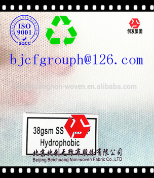 38gsm ss hydrophobic non woven fabric white color