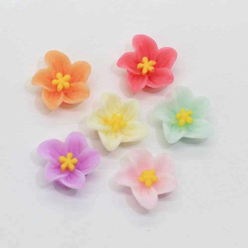 Mixed Color Cute Flower Shaped Resin Flat Back Cabochon For Handmade Craftwrok Decoration Charms Garment Hair Accessories