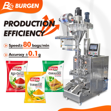 Automated Sachet Packing Machine for Chilli Tomato Curry Spices